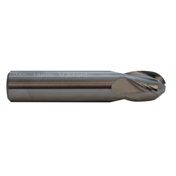 Tuffcut Gp 4 Flute Ball Nose End Mill Stub, 3/8, M.A. Ford, Mfr#: 16537500A